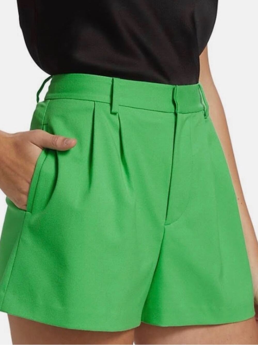 Alice and Olivia conry clean High-Waist Green Tailored Shorts size 0 NWT